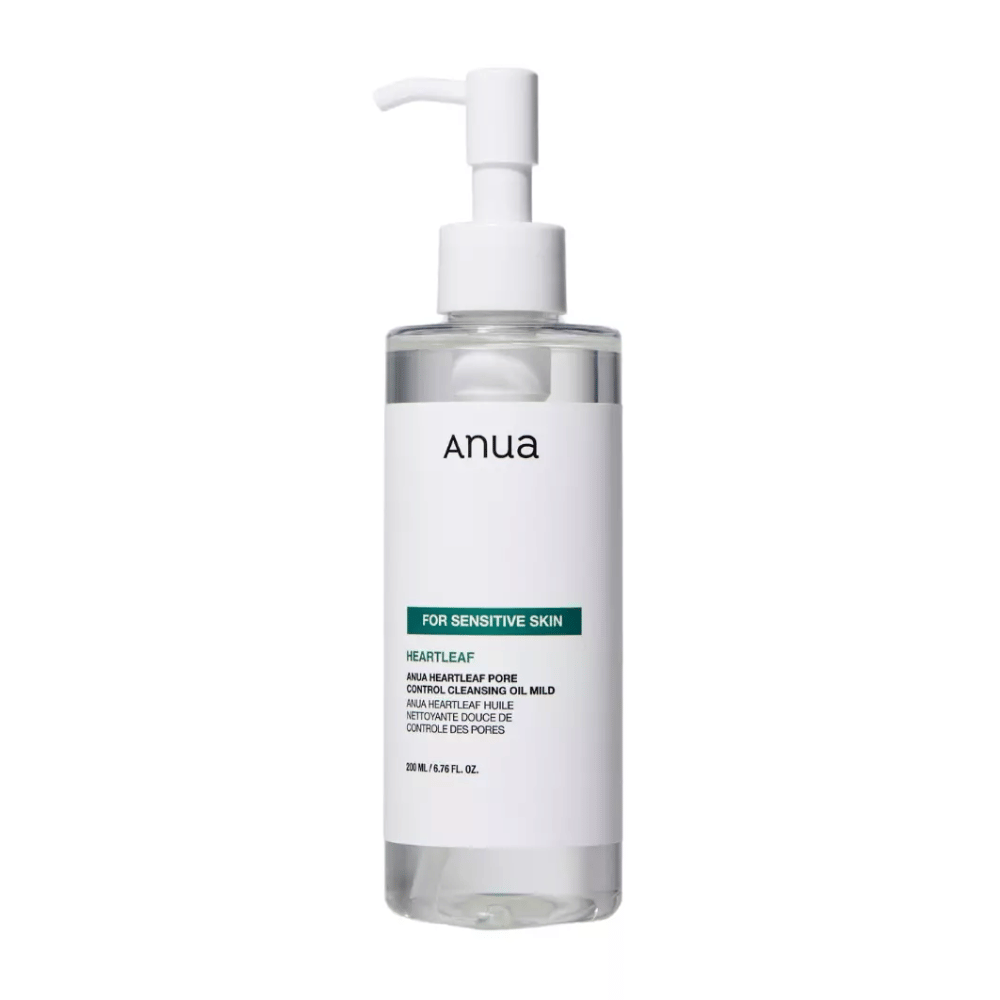 Anua Heartleaf Pore Control Cleansing Oil Mild er en renseolie specielt udviklet til følsom hud. Den er designet til at mildne og effektivt fjerne urenheder og makeup, samtidig med at den kontrollerer porerne uden at irritere huden.