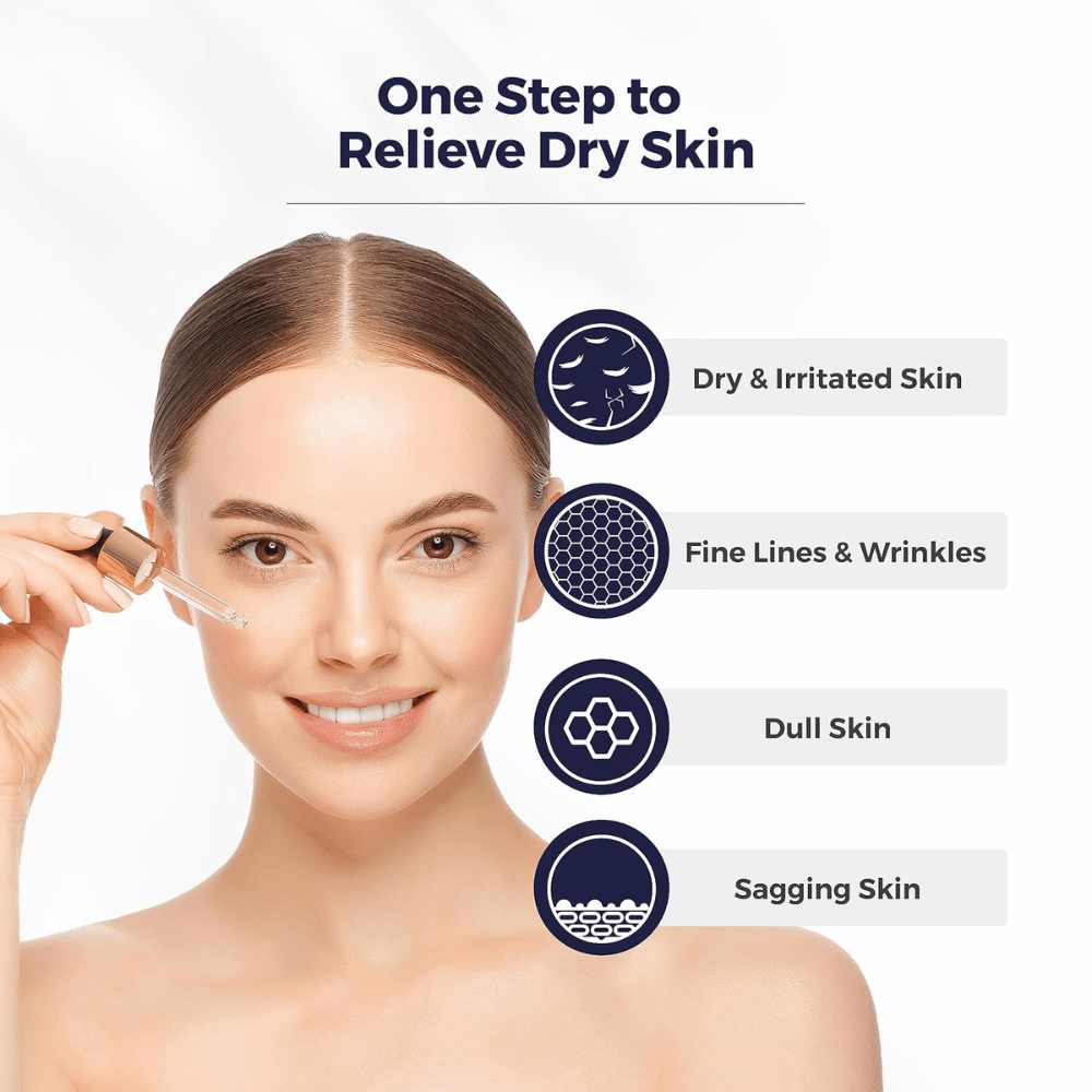1. Centellian24 Hyaluronic Tox Boosting Ampoule – kvinde påfører serum til tør hud, fine linjer og glød