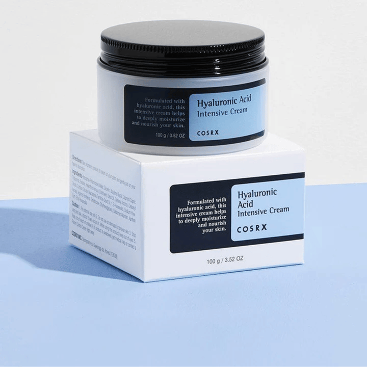 COSRX Hyaluronic Acid Intensive Cream 100 g på krukke med boks – intensiv ansigtscreme med hyaluronsyre til dyb fugt og styrket hudbarriere