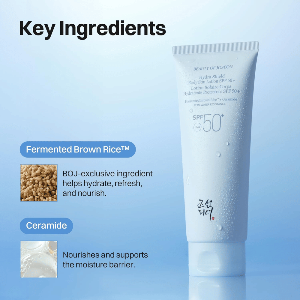 Beauty of Joseon Hydra Shield Body Sun Lotion SPF50+ med fermenteret brune ris og ceramider