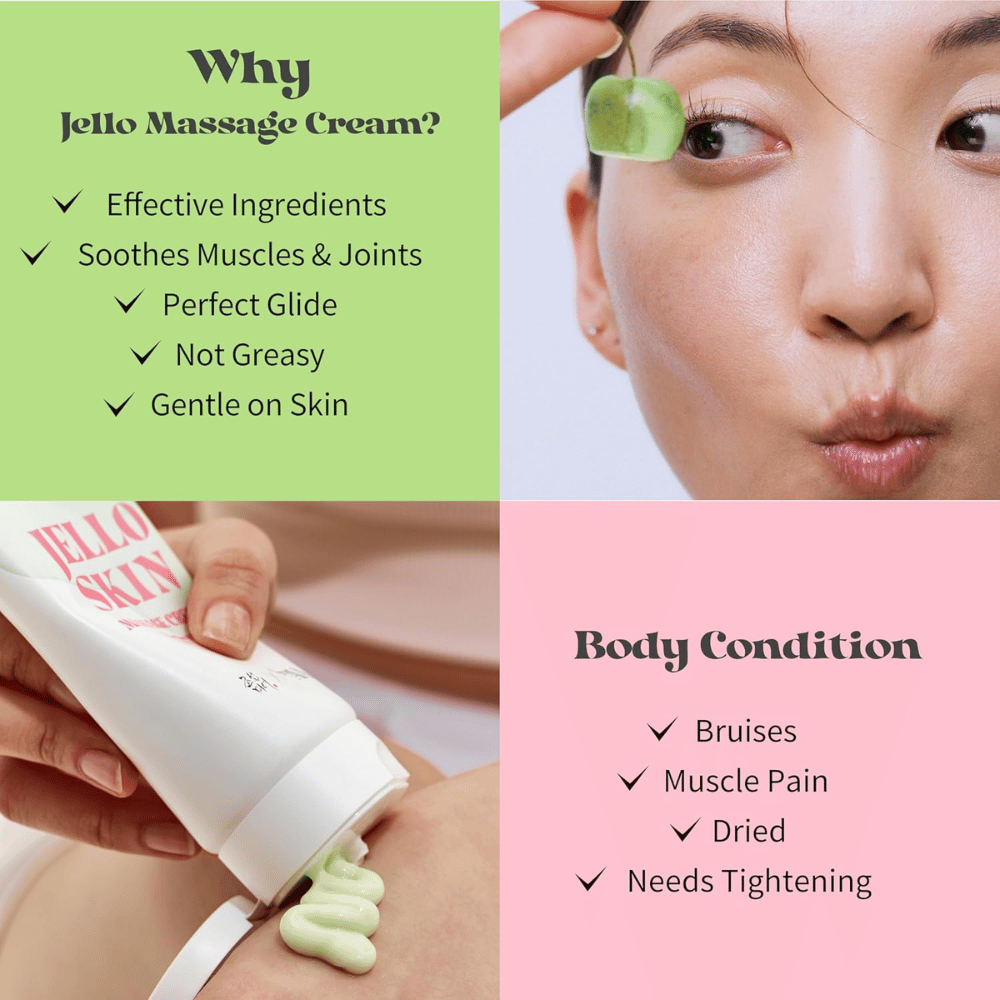 Beauty of Joseon Jello Skin Massage Cream til ansigt og krop med silkeblød følelse, fugt og massagevenlig formel.