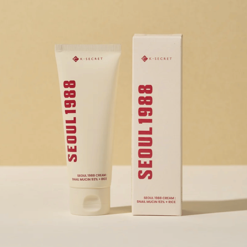 Produktbillede med emballage for SEOUL 1988 Cream : Snail Mucin 93% + Rice 100ml