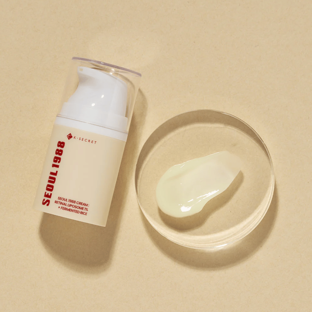Produktbillede hvor man ser indholdet for SEOUL 1988 Cream : Retinal Liposome 1% + Fermented Rice 50ml