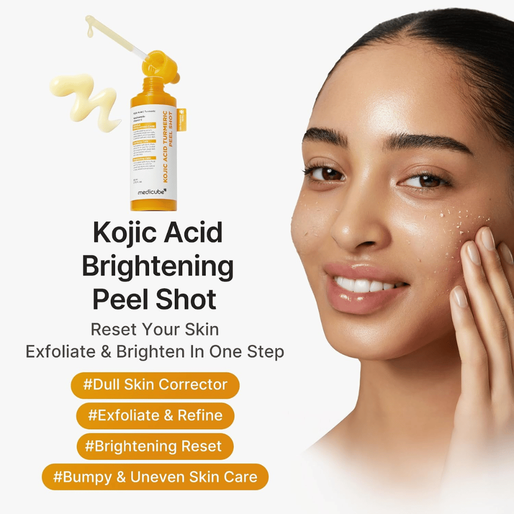 Medicube Kojic Acid Turmeric Peel Shot – koreansk peeling til mat og ujævn hud, som eksfolierer og giver huden mere glød.