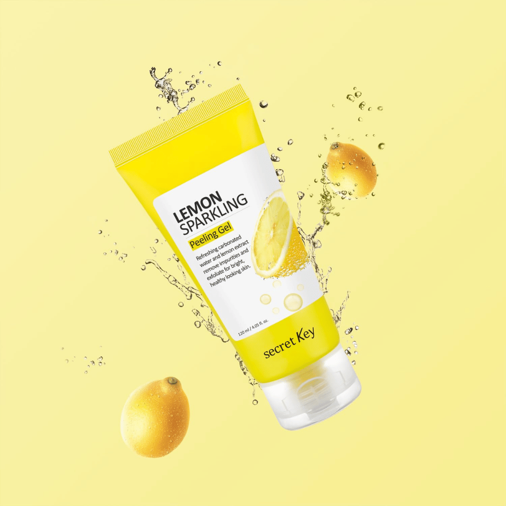 Secret Key Lemon Sparkling Peeling Gel – forfriskende peelinggel med citronekstrakt som eksfolierer, lysner og giver huden glans.