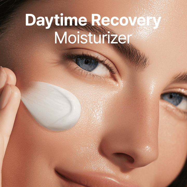 Purito Luminous Ceramide Moisturizer påføring – ceramidcreme, der hjælper med at fugte huden i dybden, berolige tør hud og forbedre hudens elasticitet.