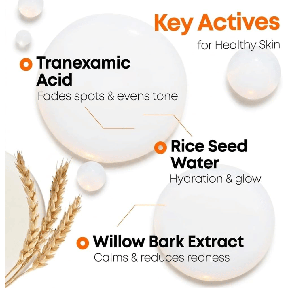 4. NINE LESS MELA-PRO Rice & TXA Toner – vigtige ingredienser som tranexaminsyre, risekstrakt og pilebarkekstrakt for en mere jævn hudtone og glød