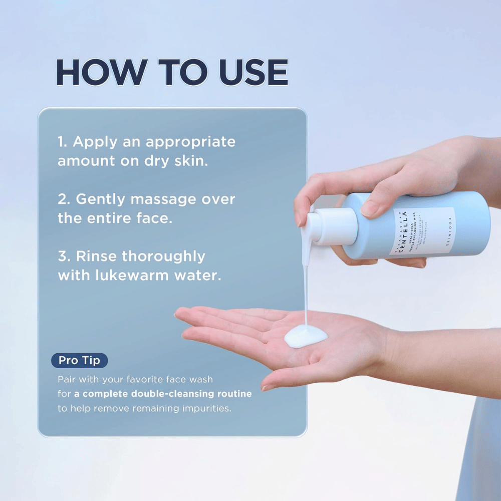 SKIN1004 Madagascar Centella Hyalu-Cica Gentle Cleansing Milk – sådan bruger du rensemælken