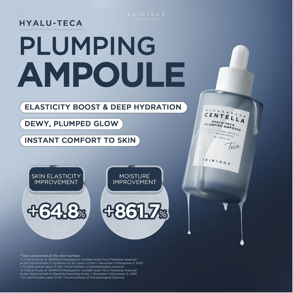 5. SKIN1004 Madagascar Centella Hyalu-Teca Plumping Ampoule – intensiv fugt, glød og forbedret hudelasticitet