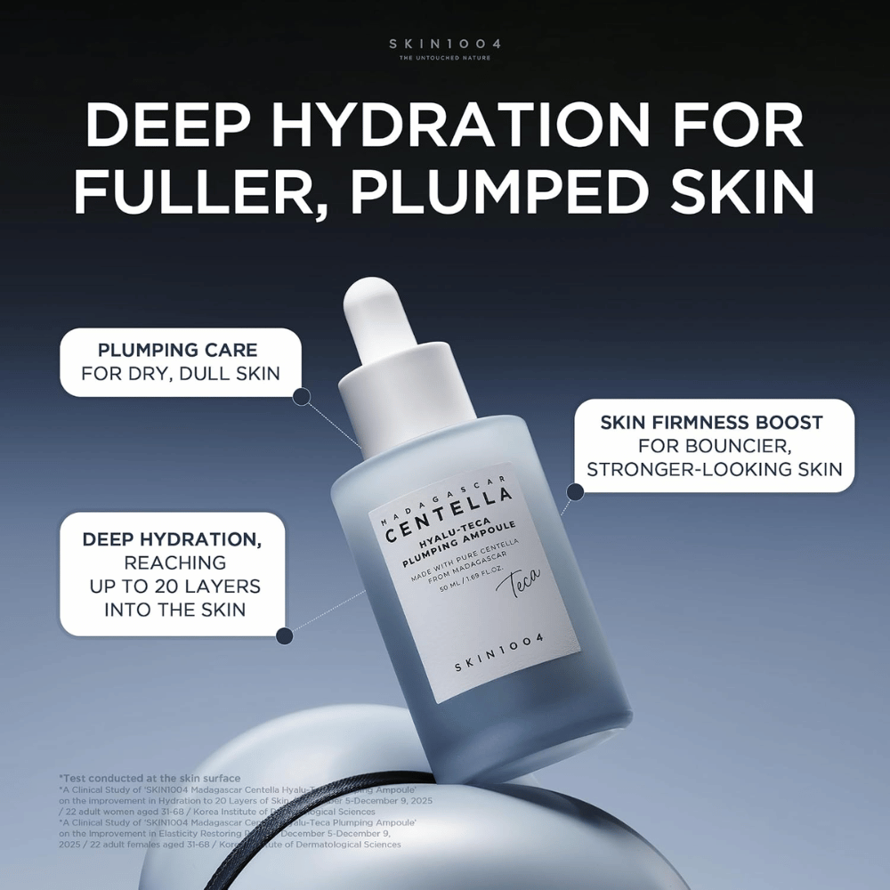 4. SKIN1004 Madagascar Centella Hyalu-Teca Plumping Ampoule – fugtgivende ampul til fyldigere hud og forbedret elasticitet