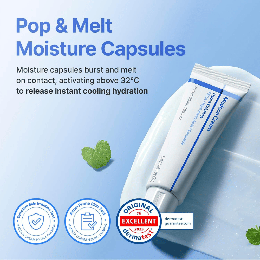 1. Centellian24 Madeca Cream Hydra Calming – fugtgivende ansigtscreme med kølende fugtkapsler til sensitiv hud