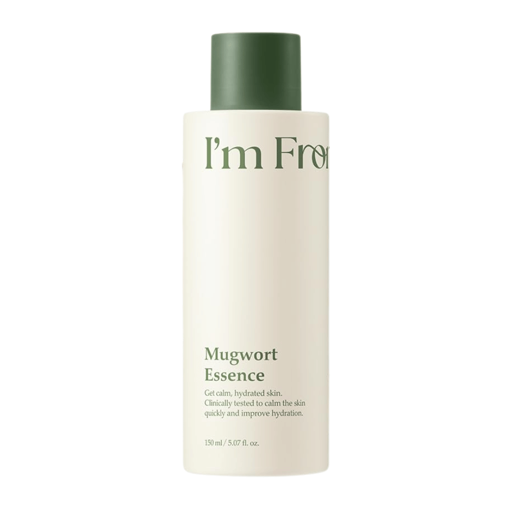 I'm From Mugwort Essence 160 ml med mugwort-ekstrakt, som beroliger sensitiv hud, tilfører intensiv fugt og styrker hudens naturlige barriere.