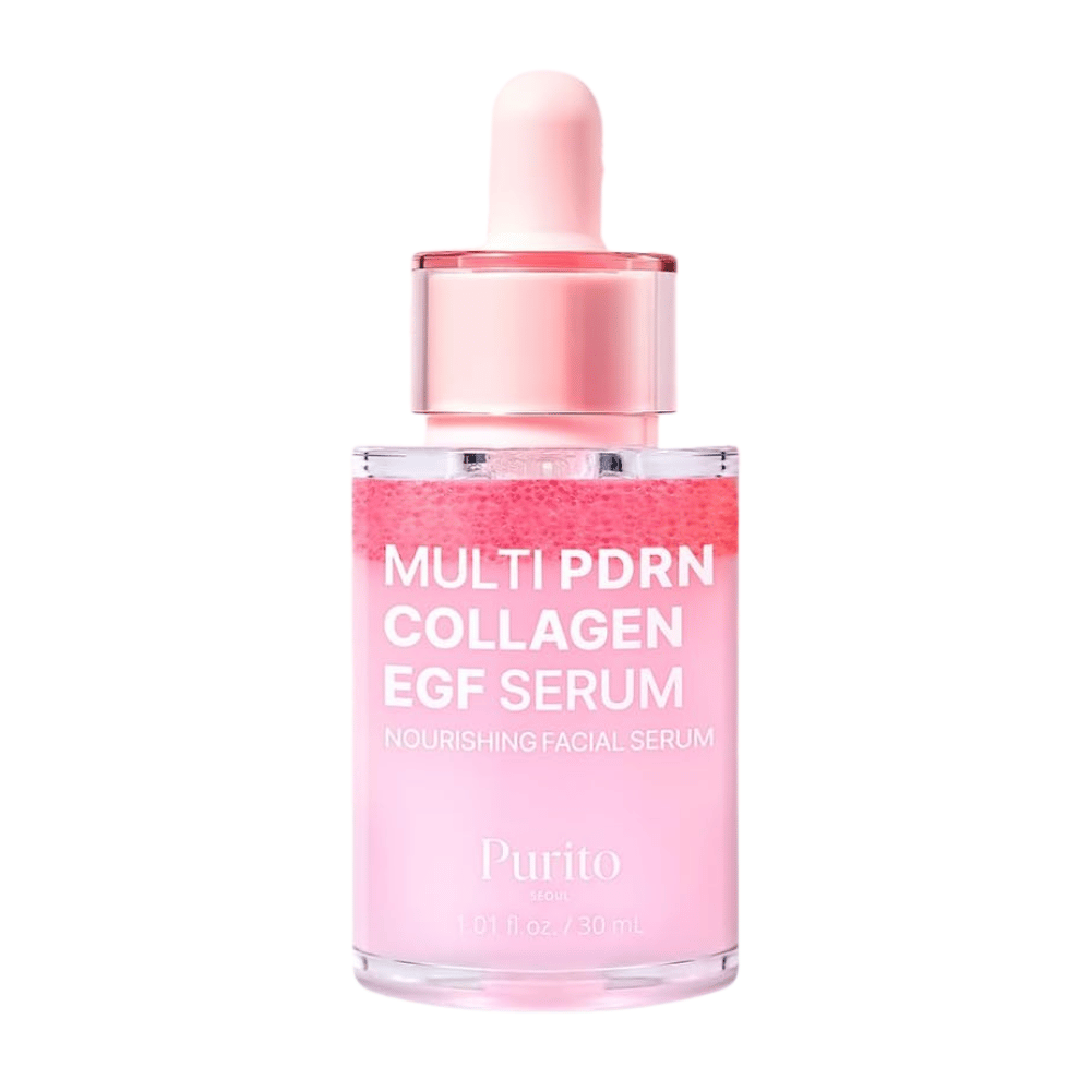 Purito Multi PDRN Collagen EGF Serum 30 ml – koreansk ansigtsserum med PDRN, kollagen og EGF.
