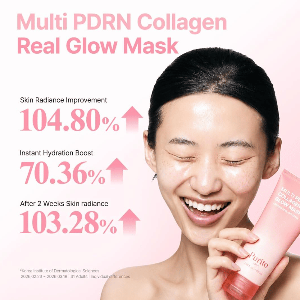 Purito SEOUL Multi PDRN Collagen Real Glow Mask – fugtgivende ansigtsmaske for forbedret glød og fugt