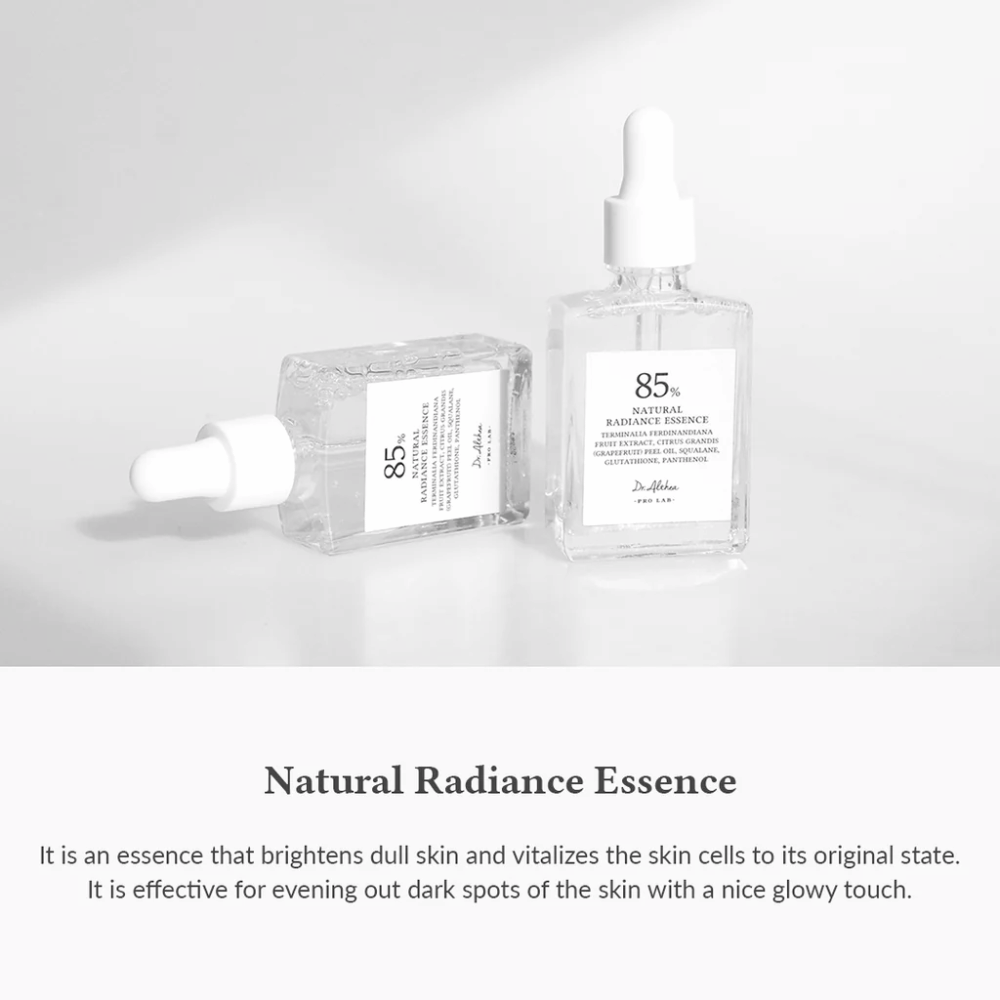 Dr. Althea Natural Radiance Essence som fugter, giver glød og jævner hudtonen for en frisk og strålende hud.