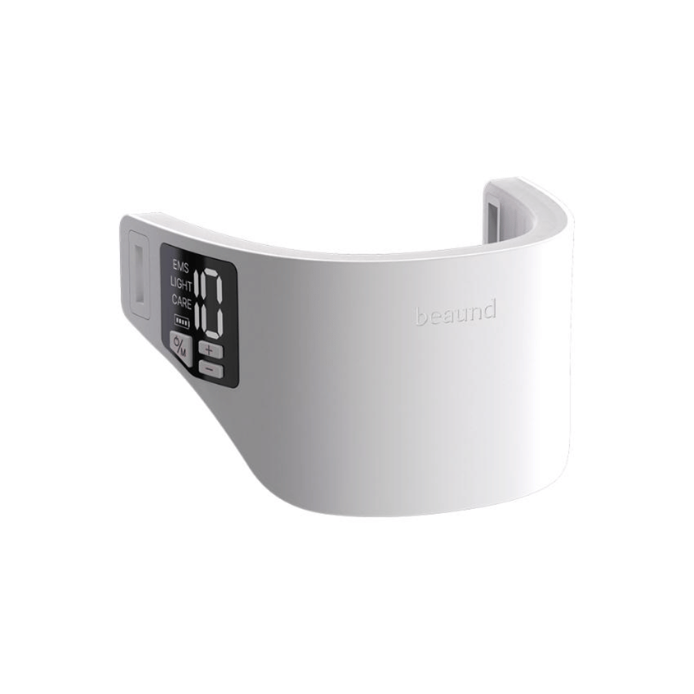 Produktbillede af Beaund Neckcera uden rem. Den ergonomisk formede halsenhed er designet til at sidde behageligt omkring halsområdet under behandling.