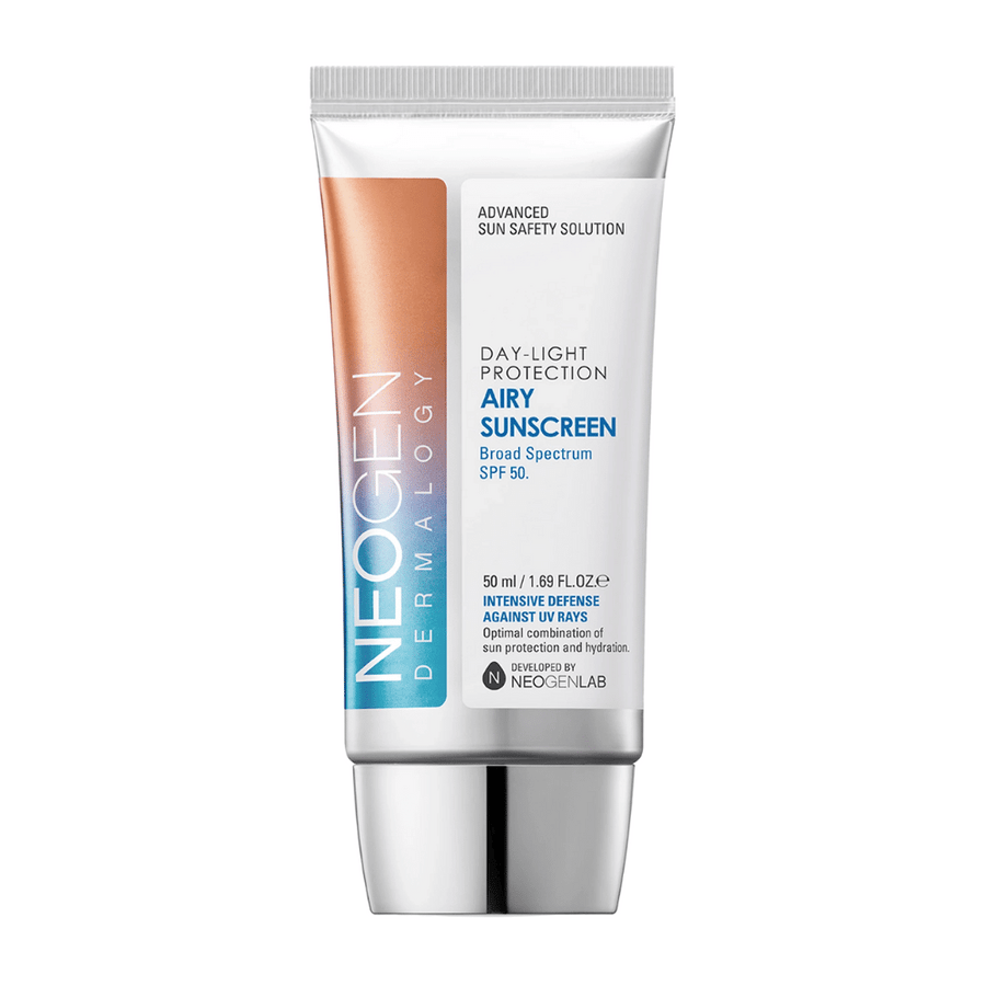 Neogen Dermalogy Day-Light Protection Airy Sunscreen SPF50 50ml – lätt solkräm med bredspektrum UV-skydd och återfuktande formula.