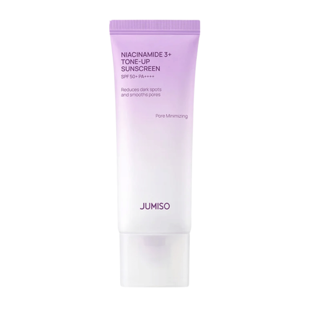 JUMISO Niacinamide 3+ Tone-Up Sunscreen SPF50+ PA++++ 50 ml – koreansk solcreme med niacinamid til UV-beskyttelse, jævn hudtone og glød.