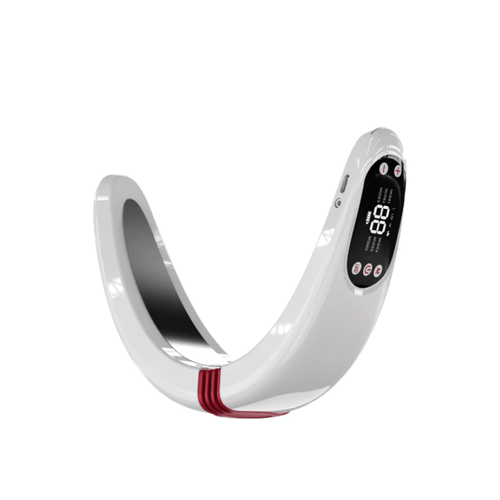 Produktbillede af Beaund Nmode Pro med fokus på den glatte overflade, det integrerede display og de røde detaljer, som giver en moderne og stilren følelse.