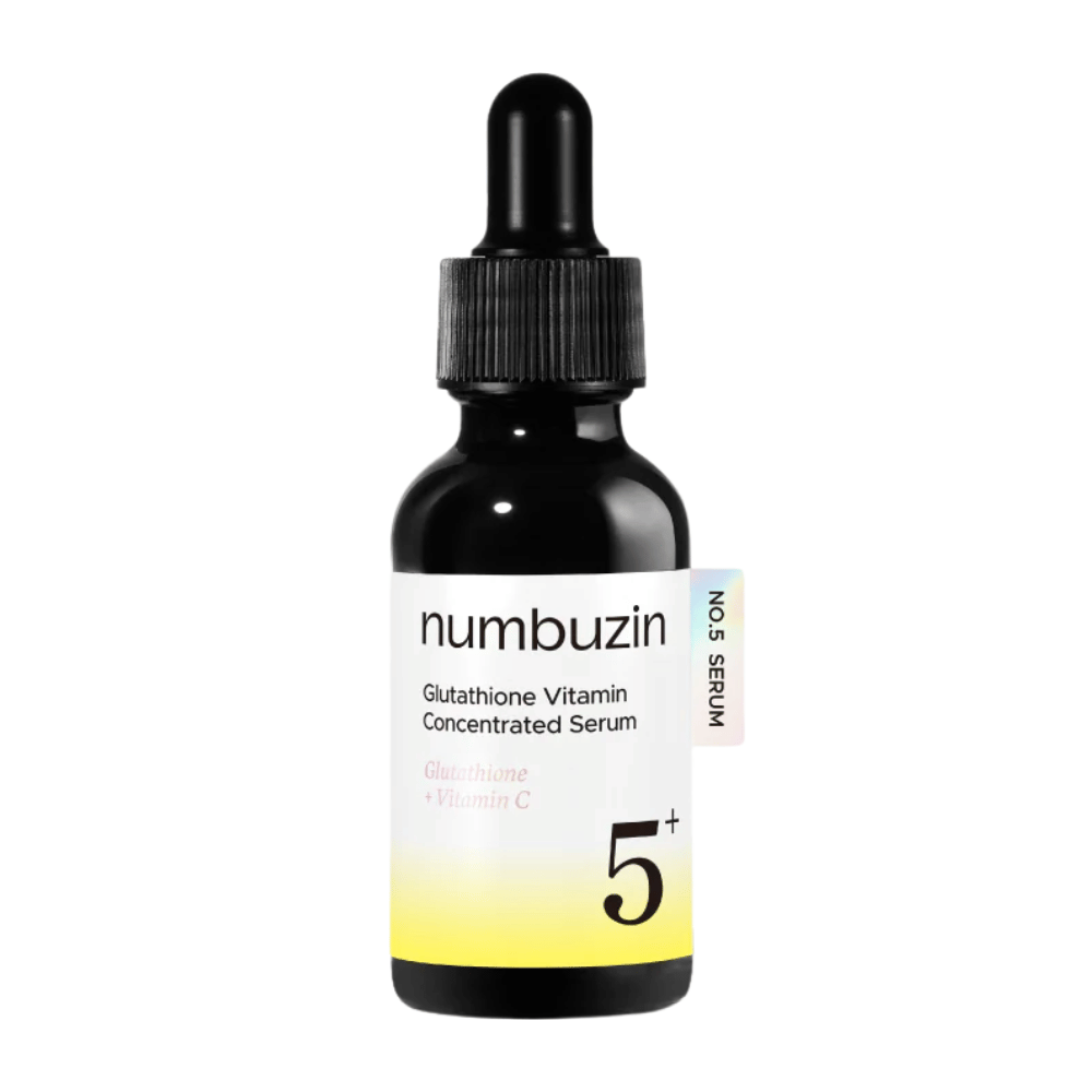 numbuzin No.5+ Glutathione Vitamin Concentrated Serum – koreansk ansigtsserum med glutathion og vitamin C til mørke pletter og ujævn hudtone.