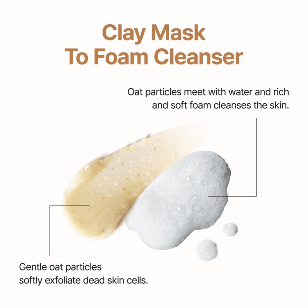 Purito SEOUL Oat In Gentle Exfoliating Face Cleanser – mild eksfolierende ansigtsrens med havre som forvandles fra creme til blødt skum