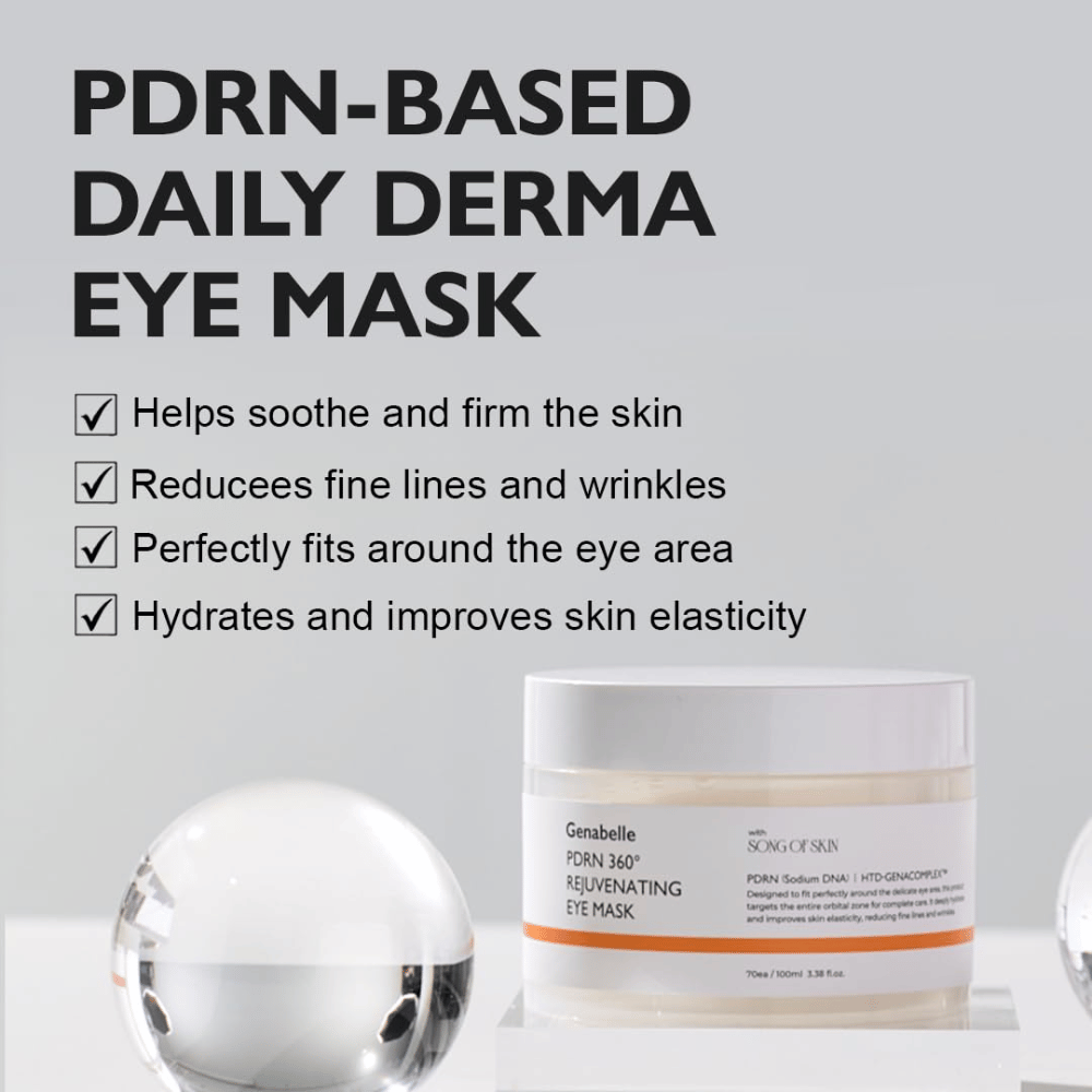 Genabelle PDRN 360° Rejuvenating Eye Mask med PDRN som fugter, beroliger huden og hjælper med at mindske fine linjer og rynker.