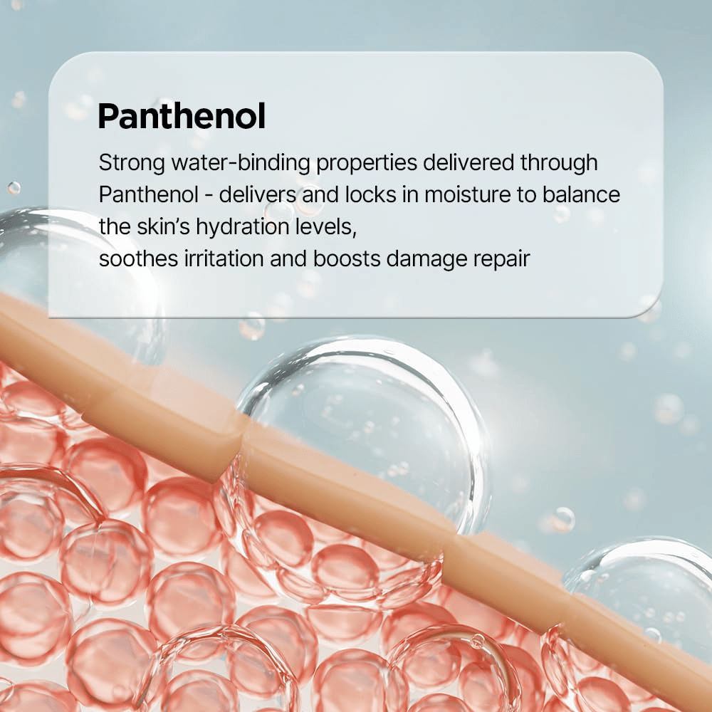Panthenol styrker hudbarrieren og fugter huden i Genabelle PDRN Enriched Recovery Balm