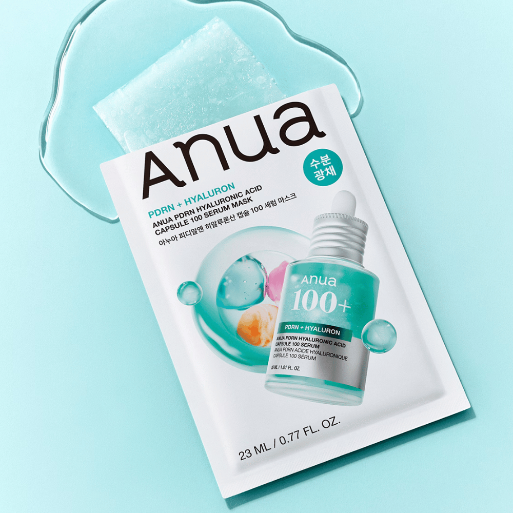 1. Anua PDRN Hyaluronic Acid Capsule 100 Serum Mask – fugtgivende Sheet mask med PDRN og hyaluronsyre