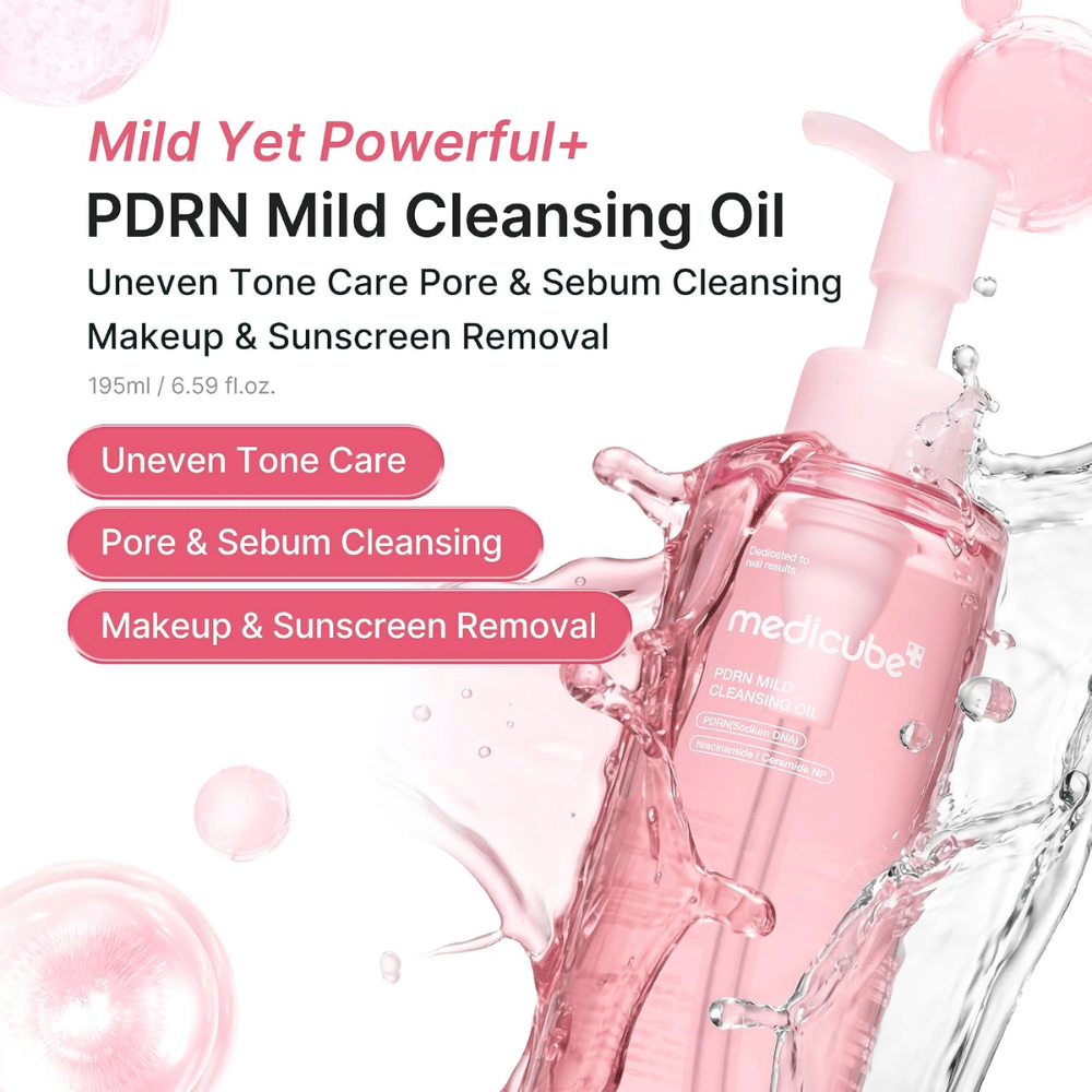 4. Medicube PDRN Mild Cleansing Oil – fjerner makeup, solbeskyttelse, overskydende talg og urenheder