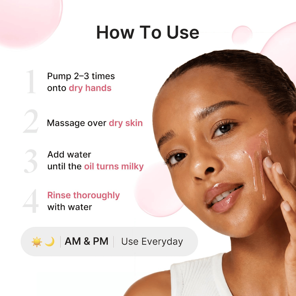 1. Medicube PDRN Mild Cleansing Oil – påføring og brug af renseolie til ansigtet