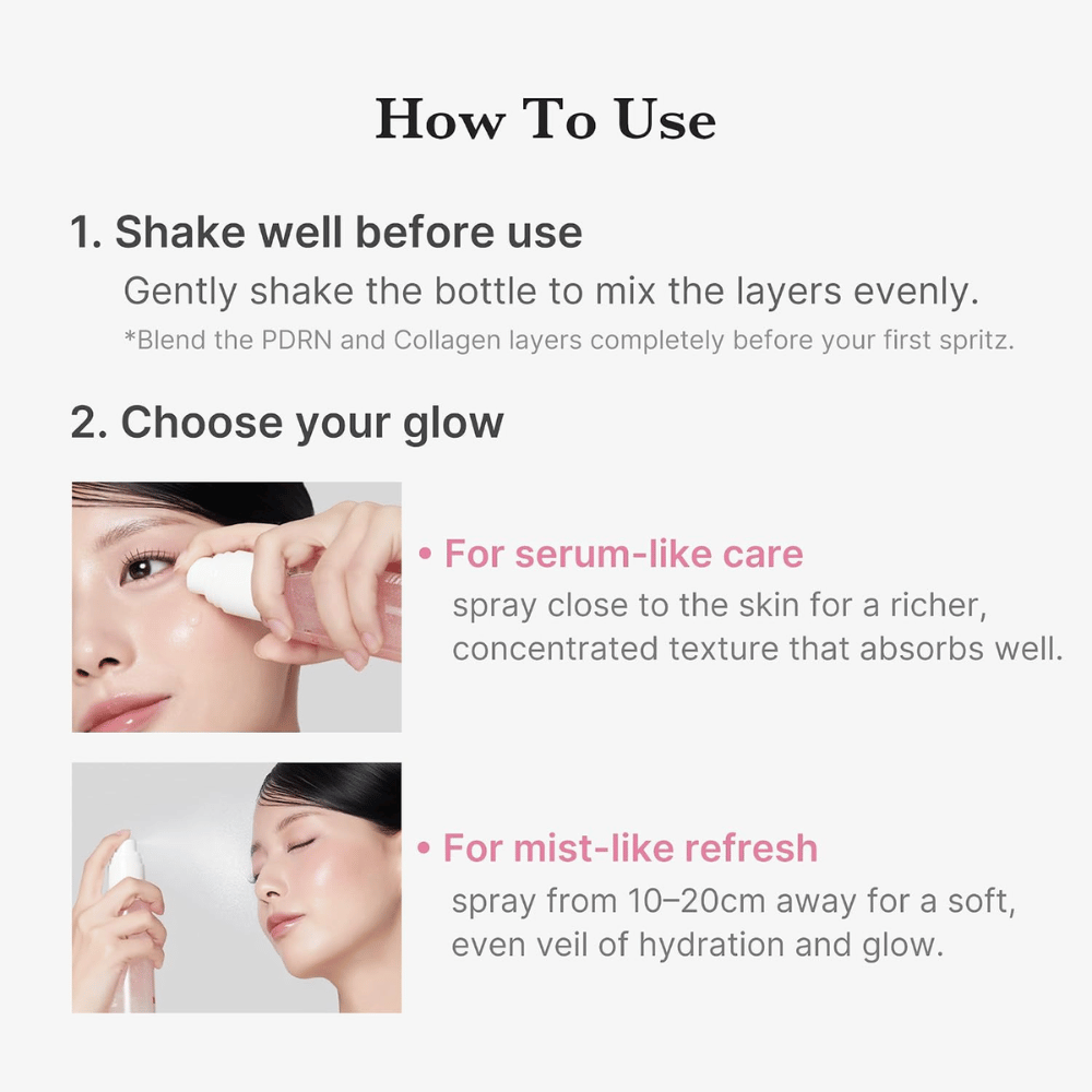 2. Medicube PDRN Pink Collagen Glow Jelly Mist Serum – anvendelse som fugtgivende ansigtsmist eller koncentreret serum