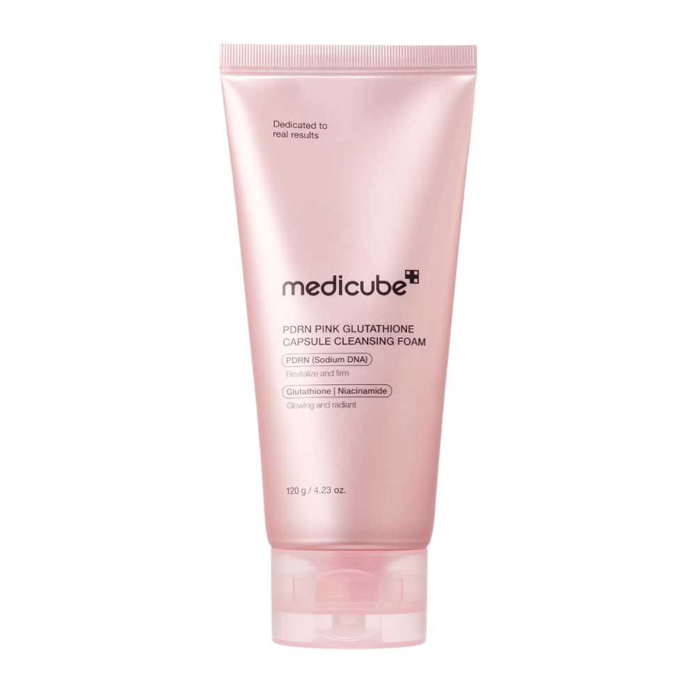 Medicube PDRN Pink Glutathione Capsule Cleansing Foam 120 g renseskum med PDRN, glutathion og niacinamid for strålende hud
