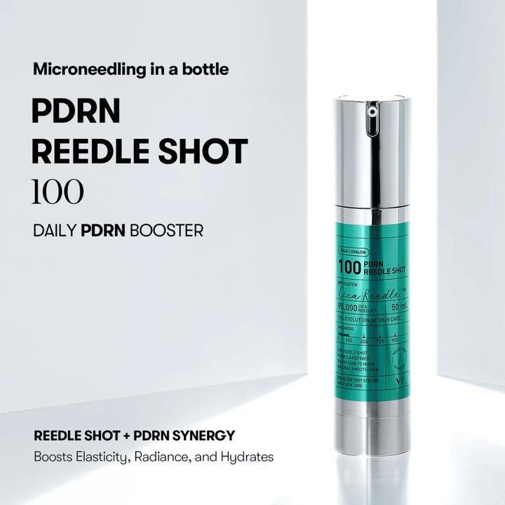 VT Cosmetics PDRN Reedle Shot 100 microneedling-serum med PDRN booster, som øger absorptionen og giver fastere, fugtet hud