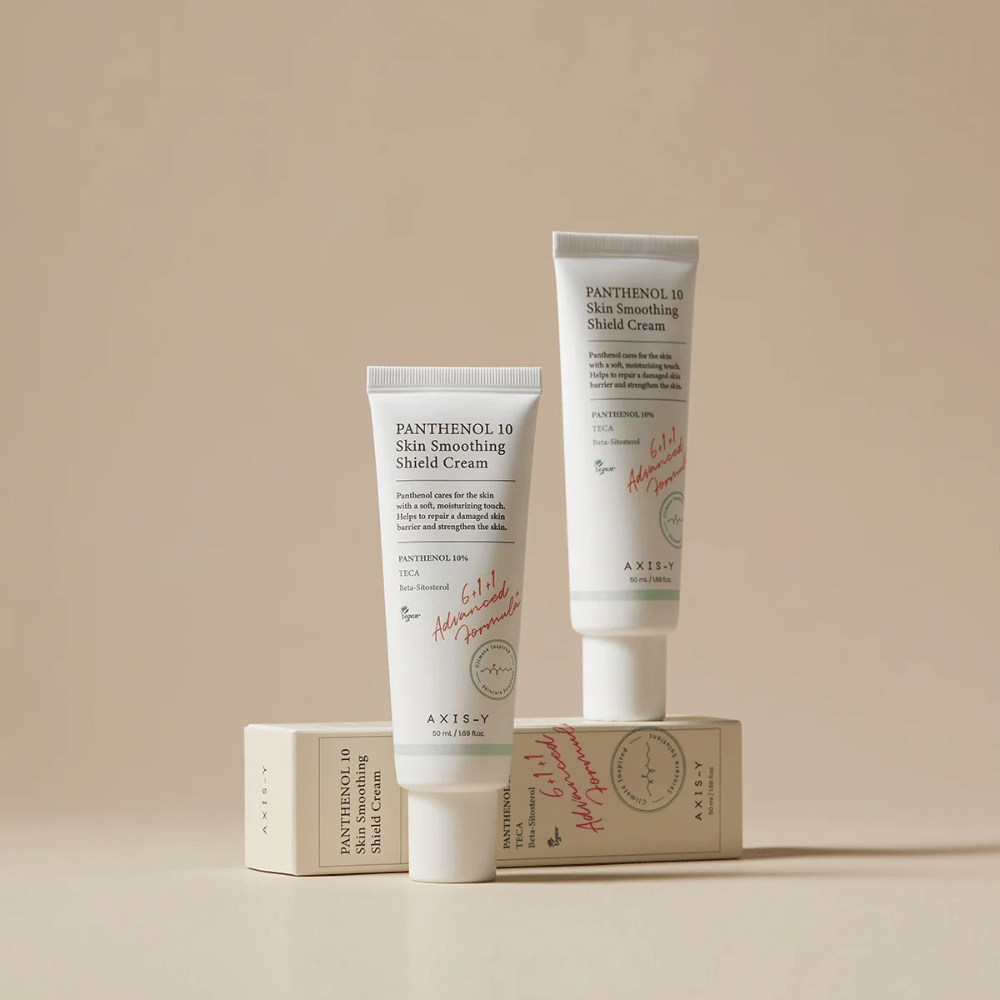 AXIS-Y Panthenol 10 Skin Smoothing Shield Cream med produkt og emballage