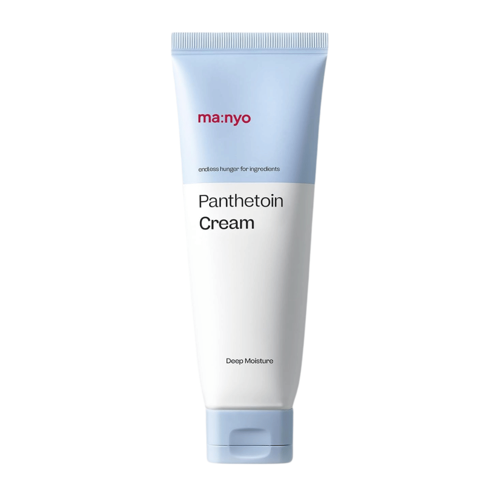 4. Ma:nyo Panthetoin Cream – fugtgivende ansigtscreme i hvid og lyseblå tube med teksten Deep Moisture på hvid baggrund