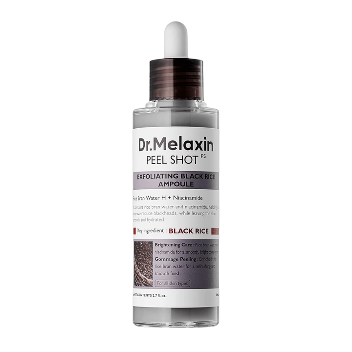 Dr.Melaxin Peel Shot PS Exfoliating Black Rice Ampoule 80ml med niacinamid og risvand til mild kemisk peeling