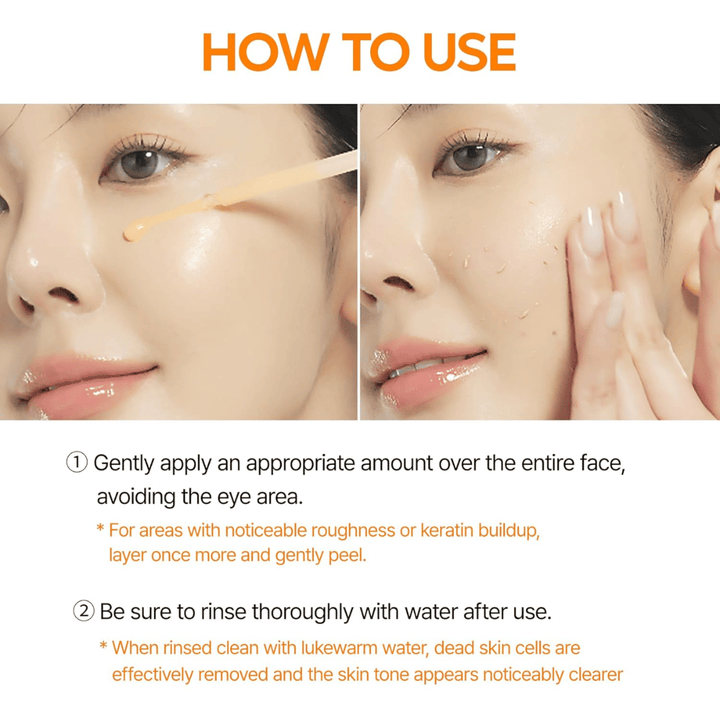 Dr Melaxin Peel Shot Kojic Acid Turmeric Serum påføres i ansigtet for eksfoliering, mere ensartet hudtone og reducerede pigmentpletter