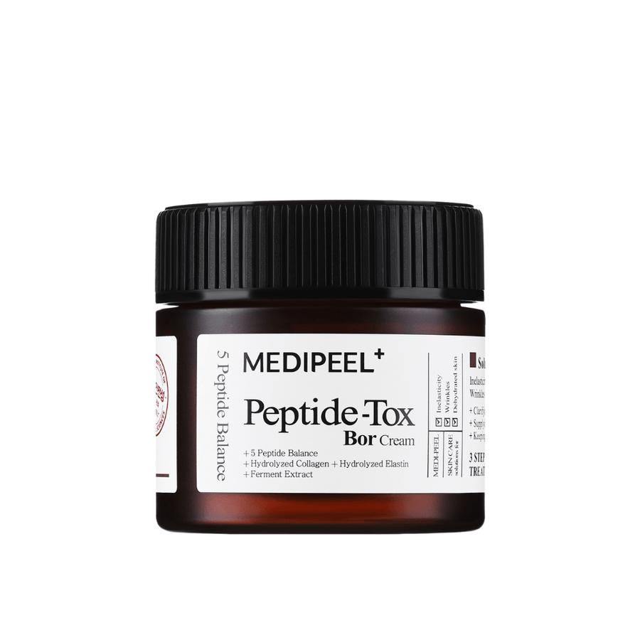 MEDI-PEEL Peptide-Tox Bor Cream produktbillede – koreansk ansigtscreme med peptider, der modvirker hudens slaphed, forbedrer fasthed og giver langvarig fugtighed.