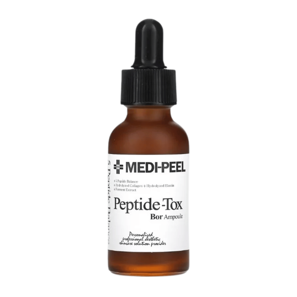 MEDI-PEEL Peptide-Tox Bor Ampoule produktbillede – koreansk peptidserum, der hjælper med at modvirke rynker, styrke huden og give intens fugtning.