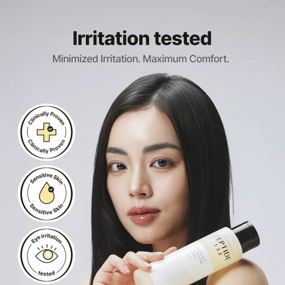 COSRX Peptide 132 Shampoo – klinisk testet for følsom hud og øjne, minimerer irritation og giver maksimal komfort.