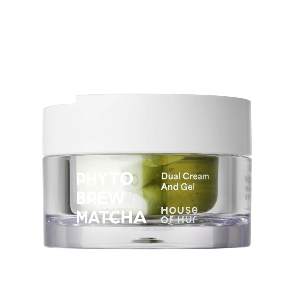 House of Hur Phyto Brew Matcha Dual Cream And Gel ansigtscreme med dobbelt formel, der fugter huden og giver både let gel og rig creme i ét produkt