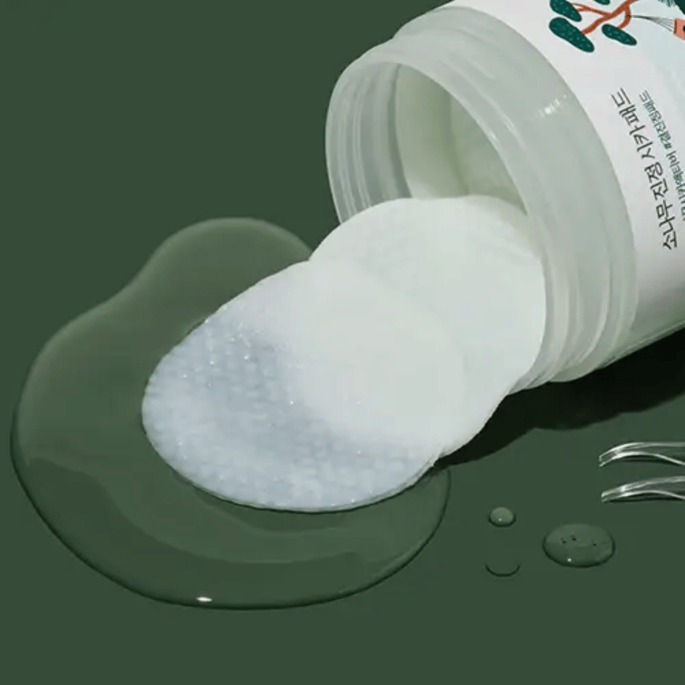 ROUND LAB Pine Calming Cica Pad – beroligende toner pads med blød og struktureret overflade