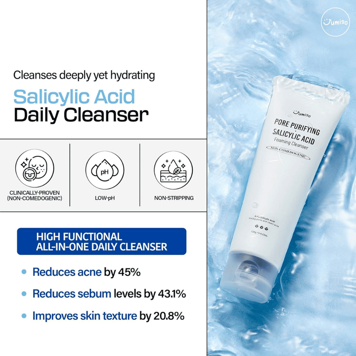 Jumiso Salicylic Acid Foaming Cleanser 0.5% – dybderensende koreansk ansigtsrens, der reducerer akne, regulerer talg og forbedrer hudtekstur