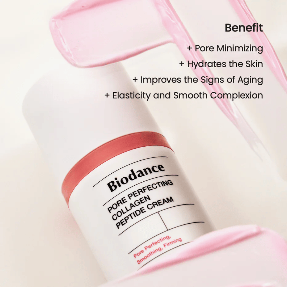 Biodance Pore Perfecting Collagen Peptide Cream konsistens – poreminimerende og opstrammende ansigtscreme med kollagen