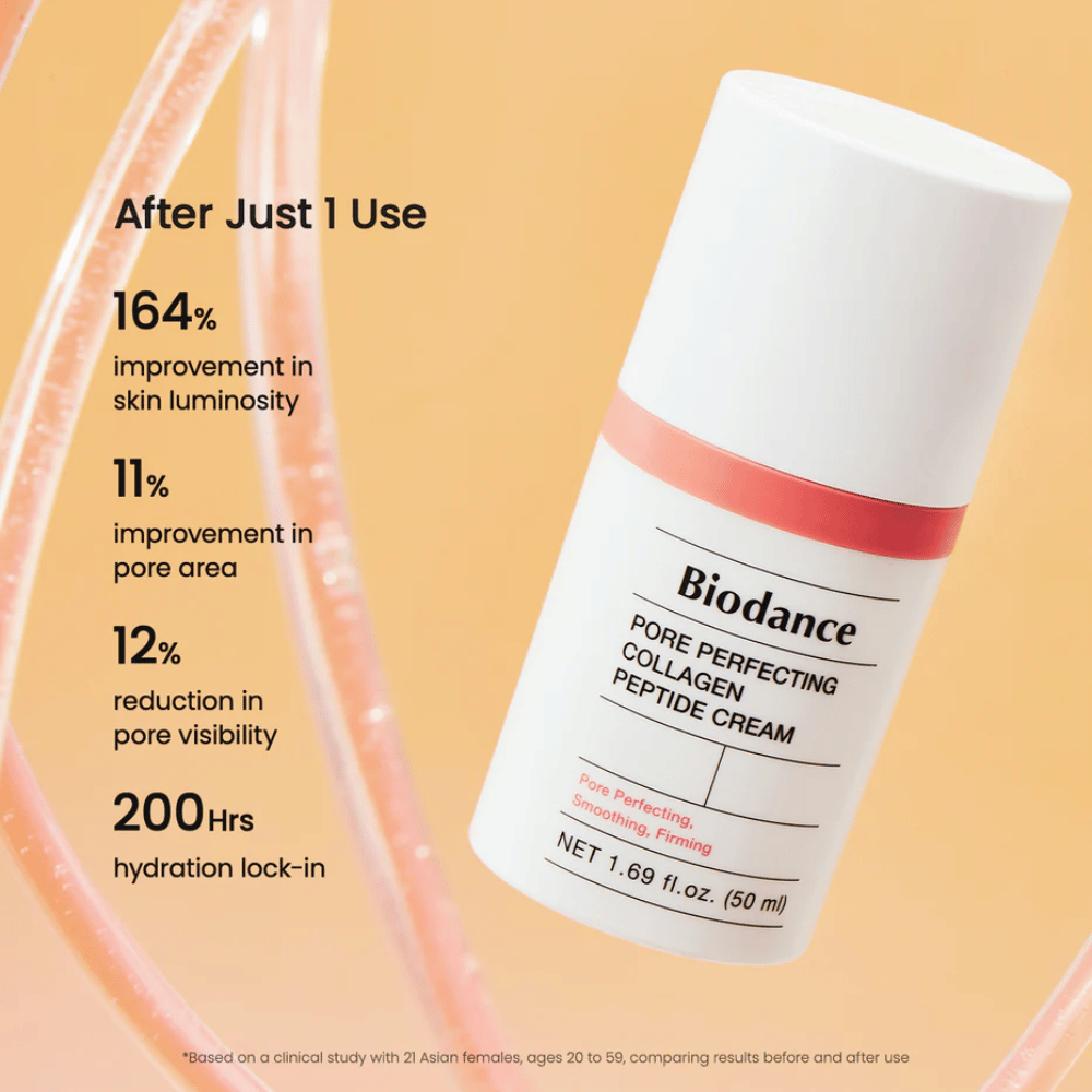 Biodance Pore Perfecting Collagen Peptide Cream resultat – minimerer porer, øger glød og giver 200 timers fugt
