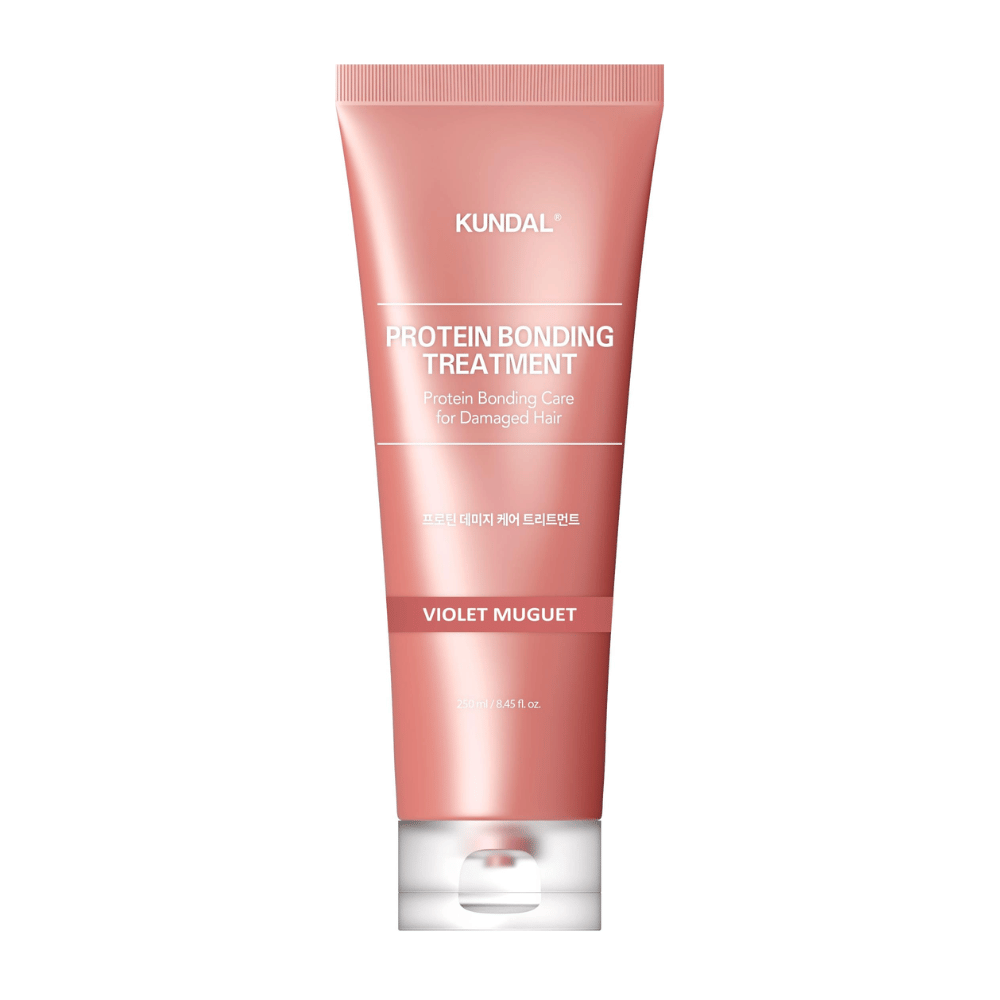 KUNDAL Protein Bonding Treatment Violet Muguet i lyserød tube, 250 ml, til skadet hår.