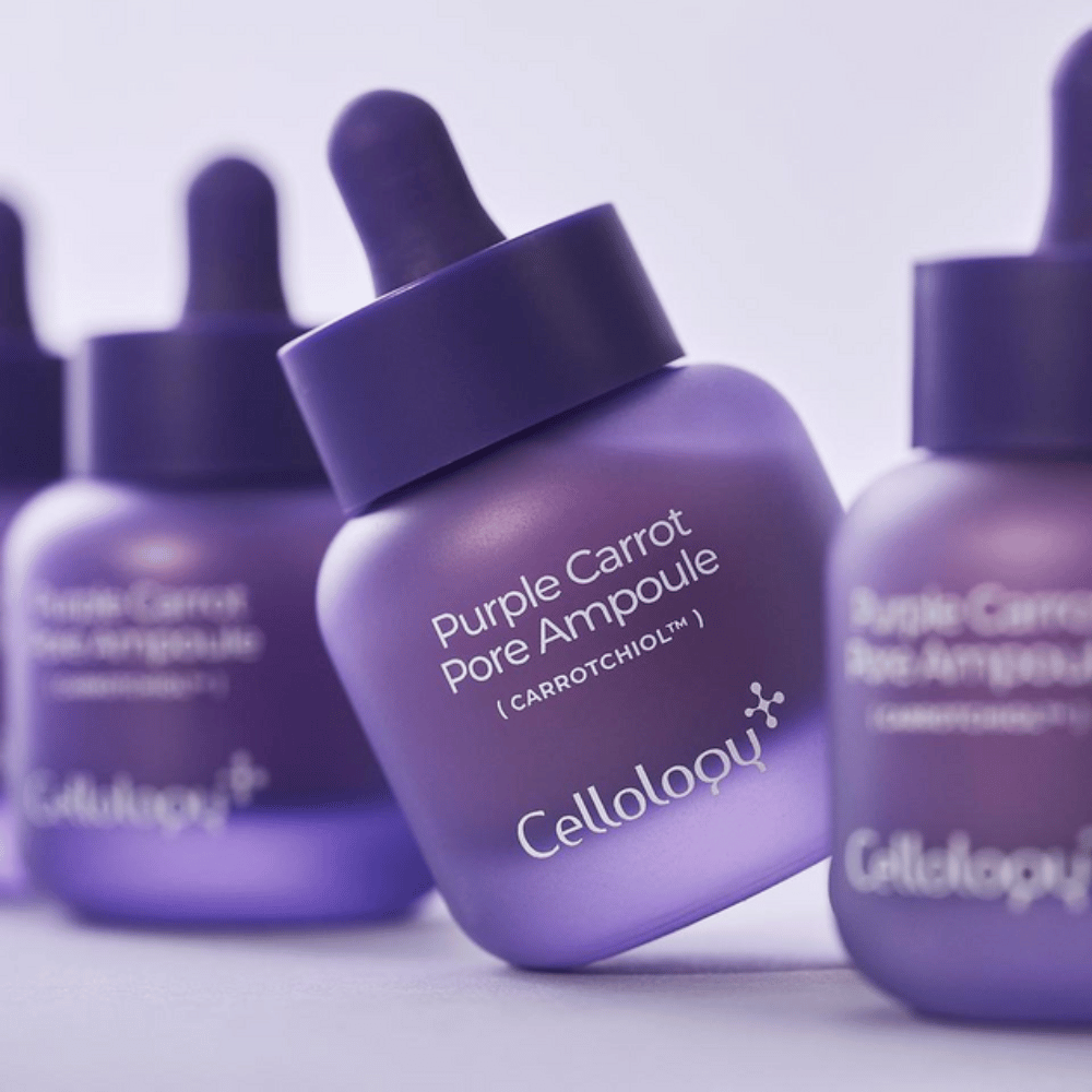 Cellology Purple Carrot Pore Ampoule – koreansk hudplejeampul med Carrotchiol til porer og ujævn hudtekstur.