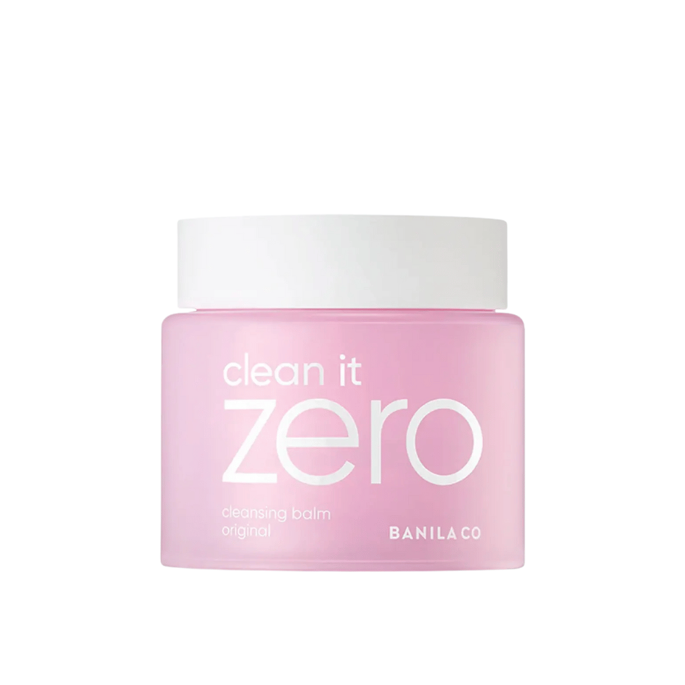 En krukke Clean It Zero Cleansing Balm Original 180ml på hvid baggrund, som fremmer BANILA CO:s oprindelige rensebalsam til hudpleje.