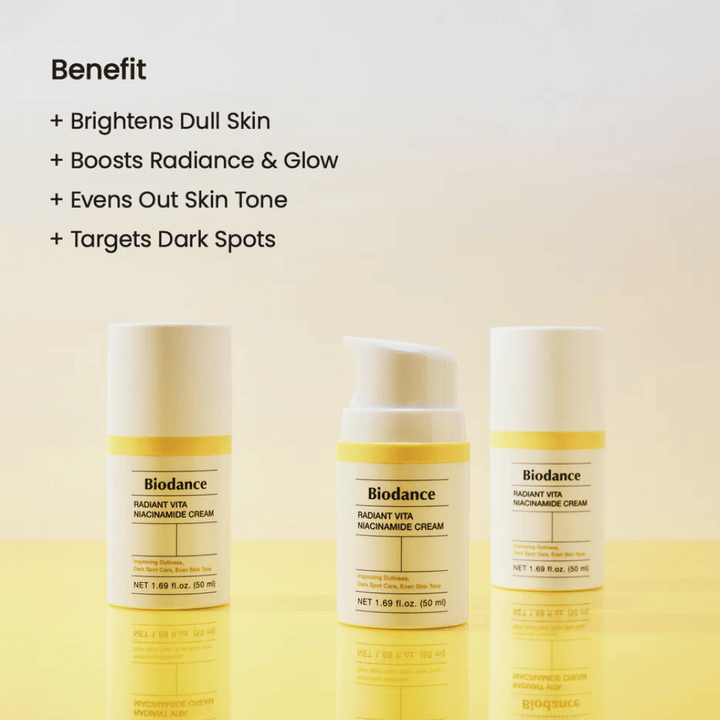 Biodance Radiant Vita Niacinamide Cream trio – ansigtscreme for glød og pigmentering
