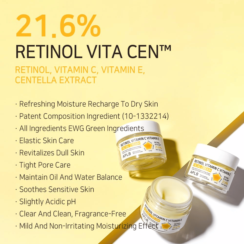 APLB Retinol Vitamin C Vitamin E Facial Cream med Retinol Vita Cen og hudplejeegenskaber